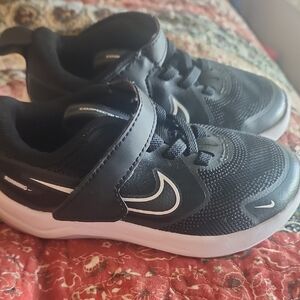 Nike Kids Black Sneakers with White Trim